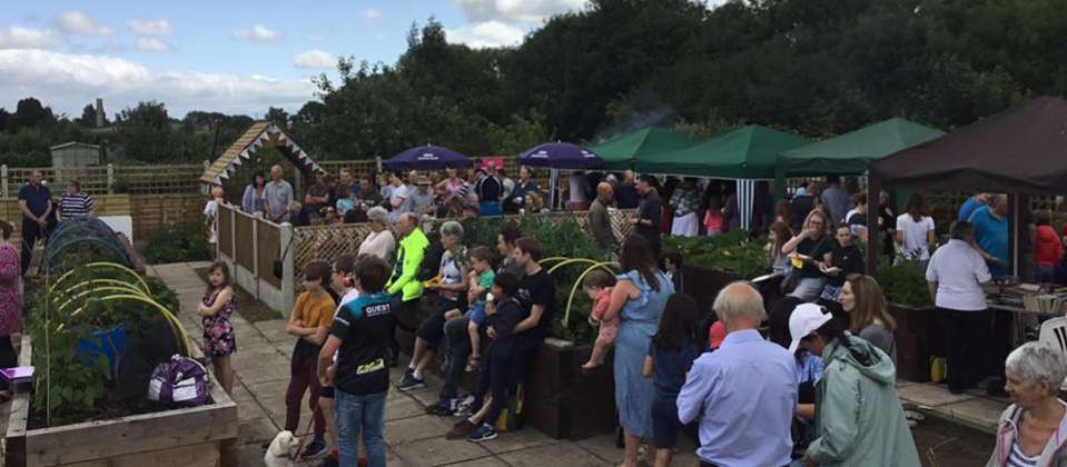 A busy scene from Hempland Lane Allotment Summer Fair in 2019