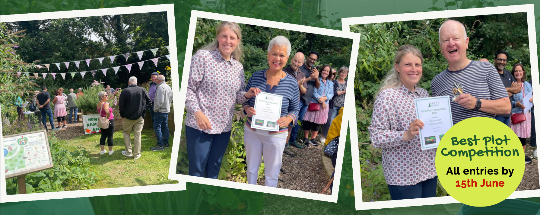 Summer newsletter 2025 showing last years best plot competition winners